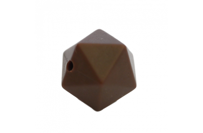 17 mm Icosahedron Silikone Perler 0110 Chokolade