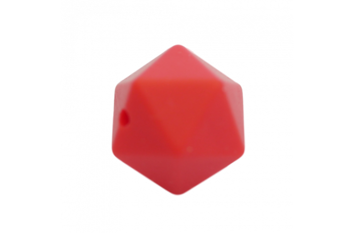 17 mm Icosahedron Silikone Perler 0820 Scarlet Rd
