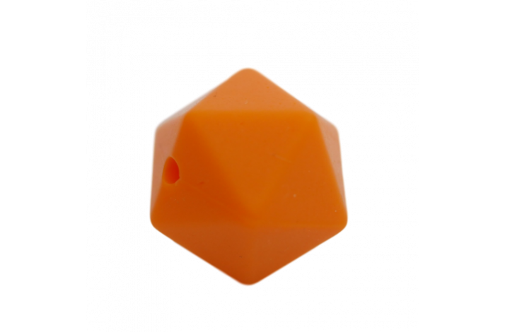 17 mm Icosahedron Silikone Perler 0912 Squash Orange