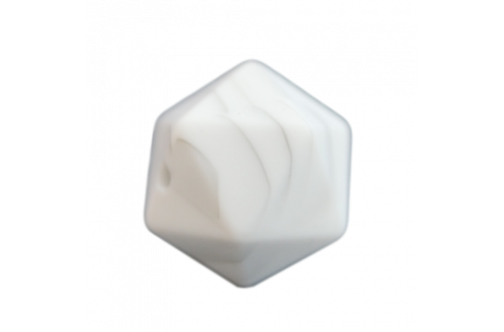 17 mm Icosahedron Silikone Perler 1114 Marble