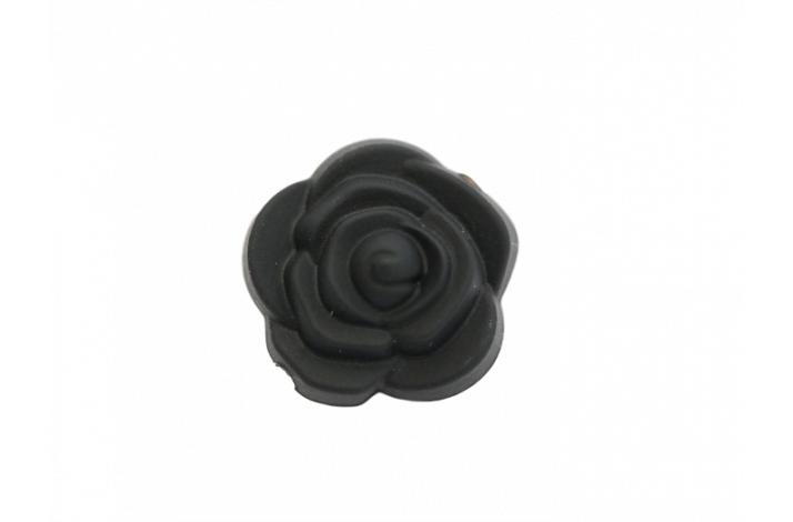 21 x 12 mm Blomst Silikone Perler  0010 Sort