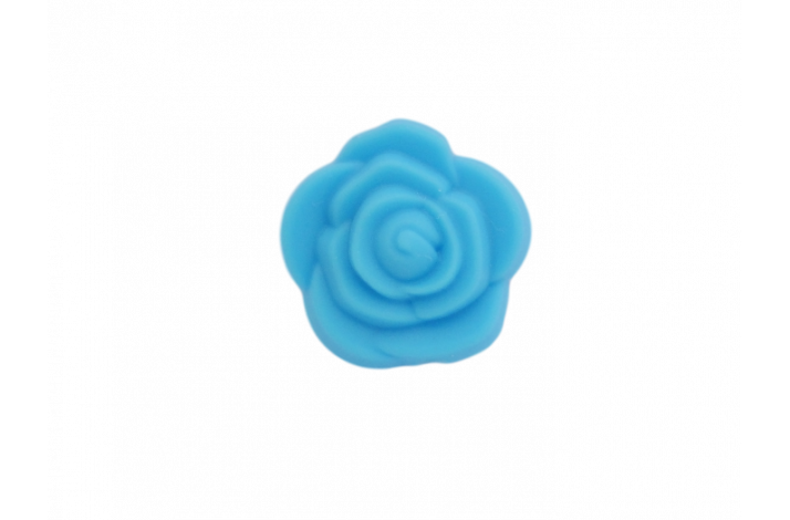21 x 12 mm Blomst Silikone Perler  0418 Himmelbl