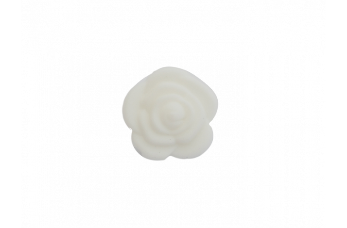 21 x 12 mm Blomst Silikone Perler  1110 Hvid