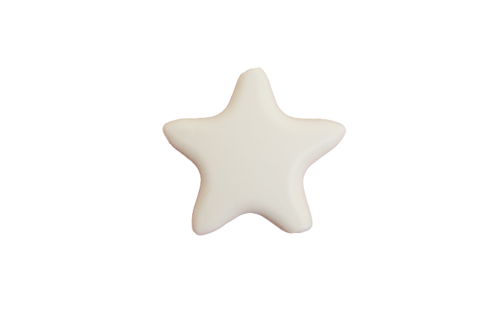 37 mm x 35. 5 mm Stjerne Silikone Perler 0930 R Hvid