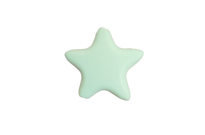 37 mm x 35. 5 mm Stjerne Silikone Perler 0323 Mint