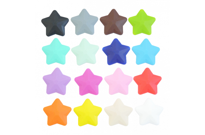 45 x 45 mm Stjerneformet Silicone Perler