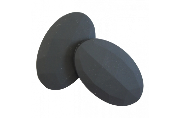 Flad Oval Silikone Perler 0010 Sort