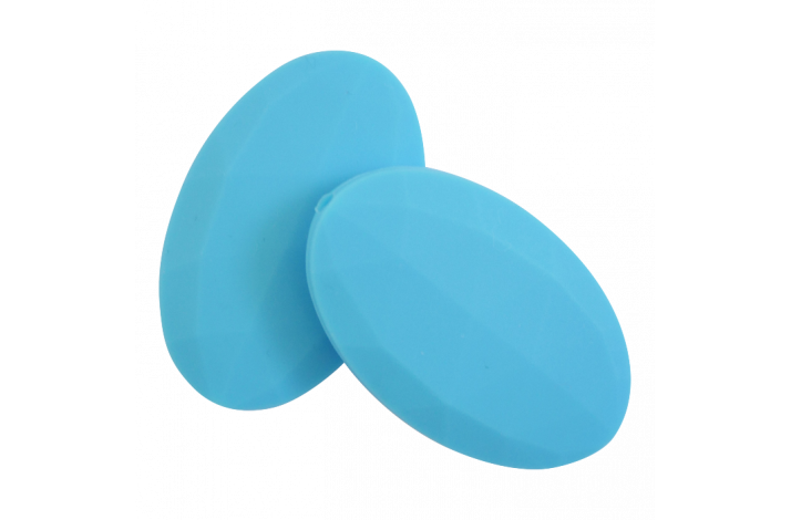 Flad Oval Silikone Perler 0418 Himmelbl