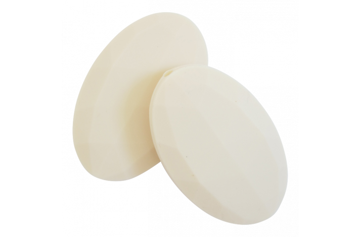 Flad Oval Silikone Perler 0930 R Hvid