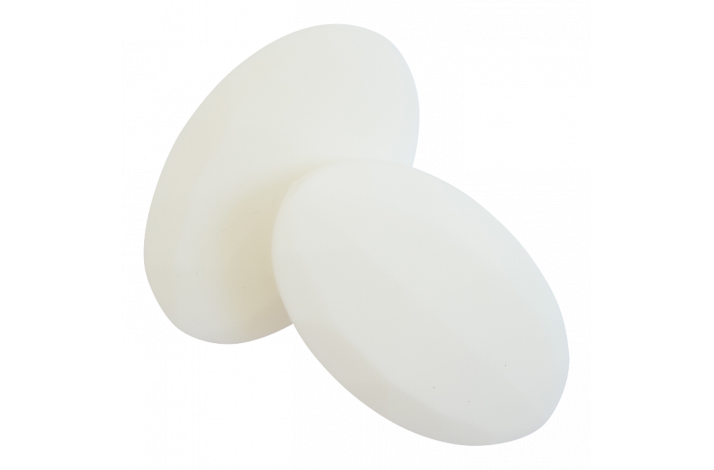 Flad Oval Silikone Perler 1110 Hvid