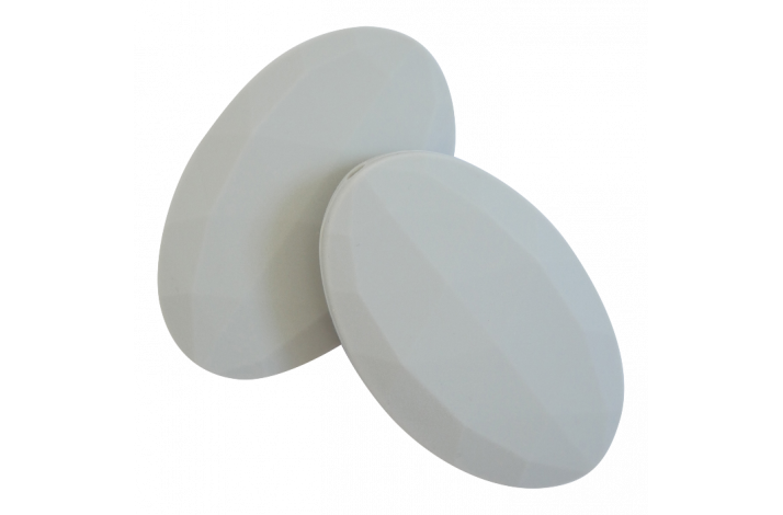 Flad Oval Silikone Perler 0014 Lysegr