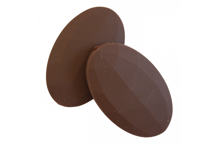 Flad Oval Silikone Perler 0110 Chokolade