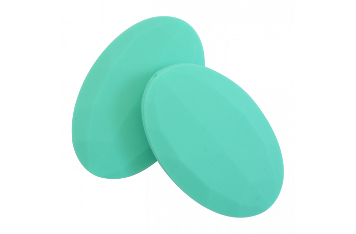 Flad Oval Silikone Perler 0318 Turkis