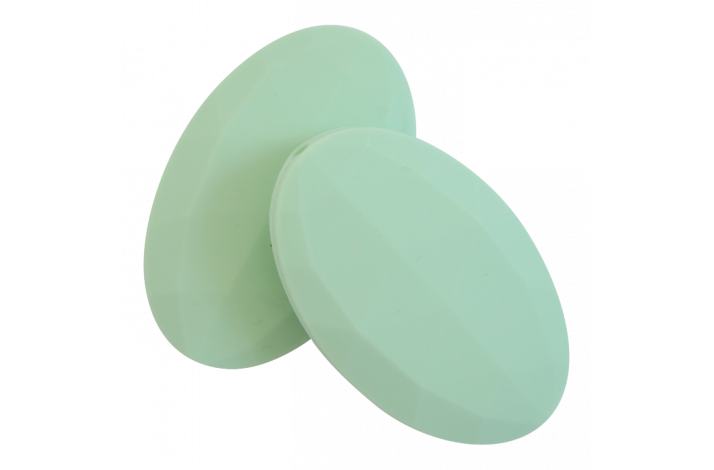 Flad Oval Silikone Perler 0324 Mint