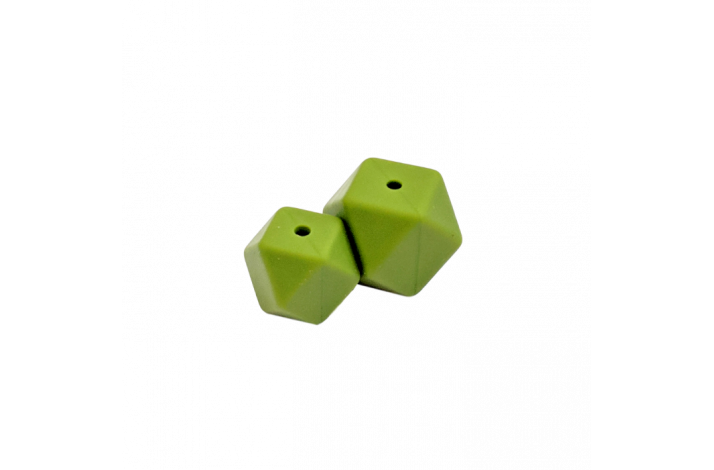 17 mm Hexagon Silikone Perler 0210 Armygrn