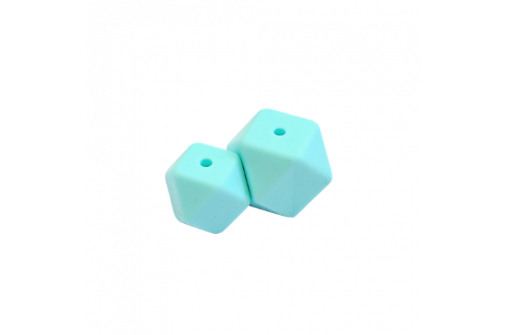 17 mm Hexagon Silikone Perler 0322 Lys Turkis