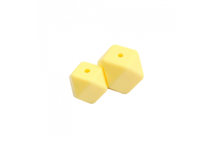 17 mm Hexagon Silikone Perler 0922 Creme Gul