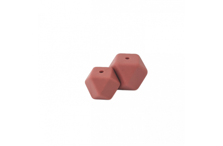 17 mm Hexagon Silikone Perler 0724 Maroon