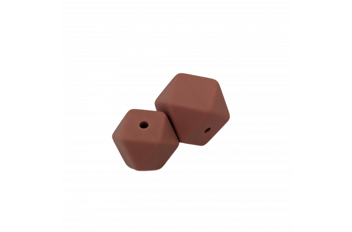 17 mm Hexagon Silikone Perler 0726 Stvet Maroon