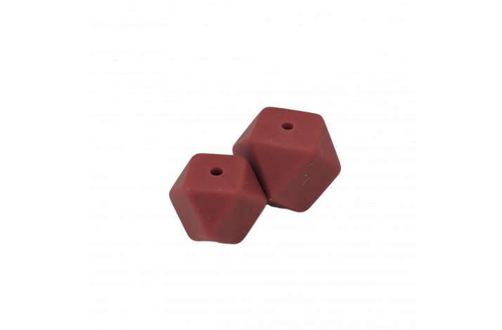 17 mm Hexagon Silikone Perler 0812 Marsala