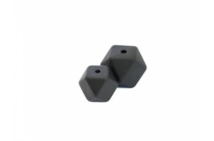17 mm Hexagon Silikone Perler 0010 Sort