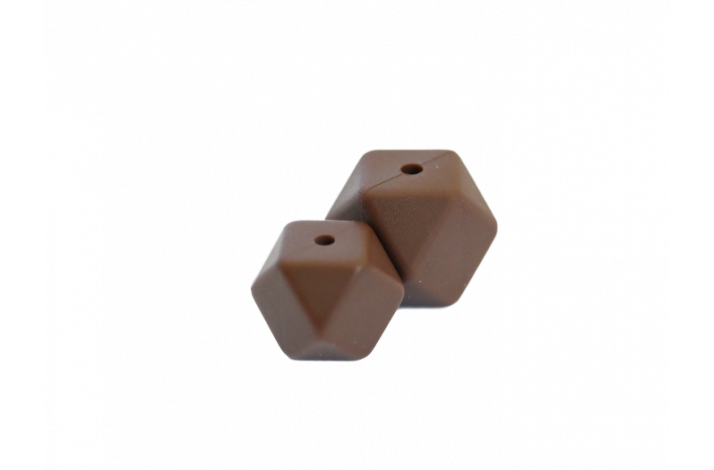17 mm Hexagon Silikone Perler 0110 Chokolade