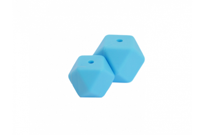 17 mm Hexagon Silikone Perler 0418 Himmelbl