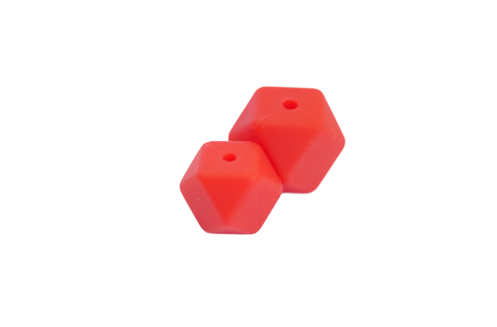 17 mm Hexagon Silikone Perler 0818 Rd