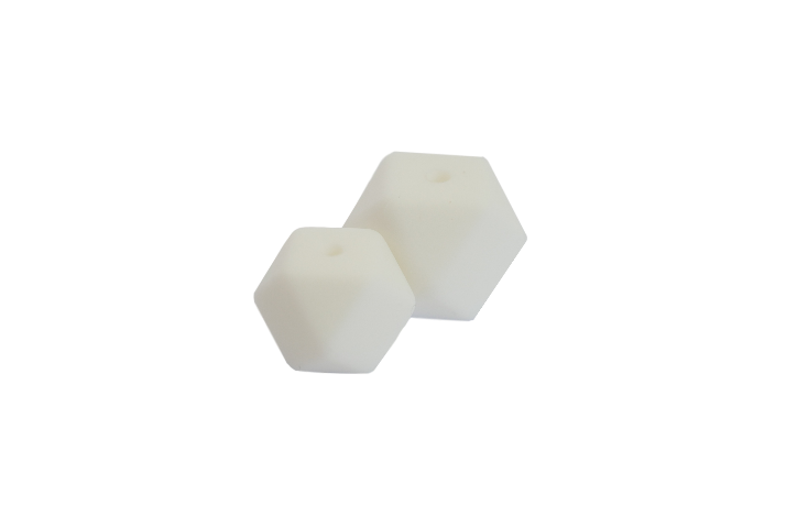 17 mm Hexagon Silikone Perler 1110 Hvid