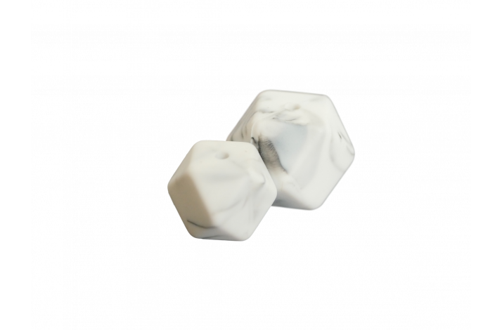 17 mm Hexagon Silikone Perler 1114 Marble