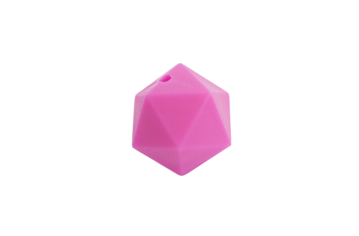 19 mm Icosahedron Silikone Perler 0612 Cerise