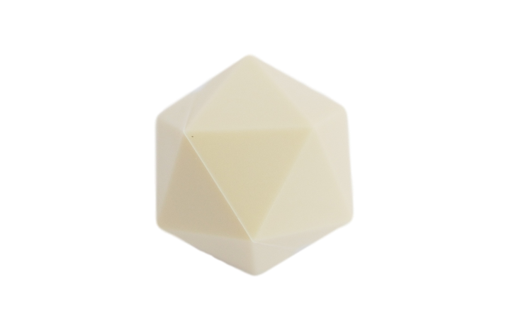 19 mm Icosahedron Silikone Perler 0930 R Hvid