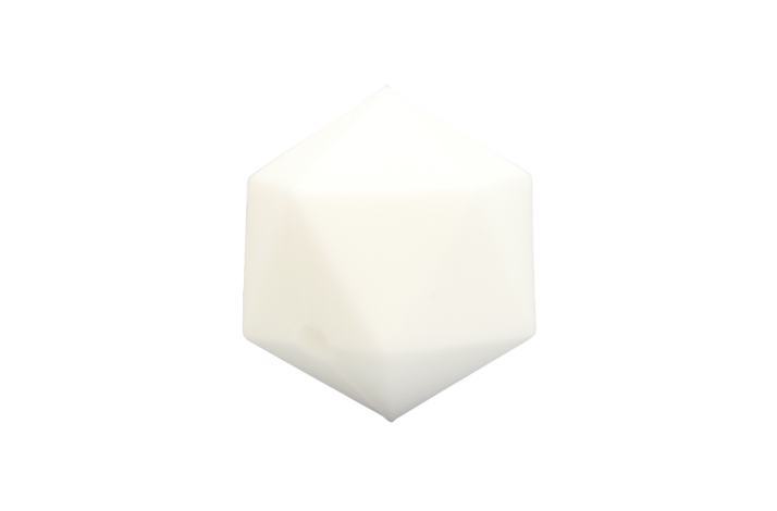19 mm Icosahedron Silikone Perler 1110 Hvid