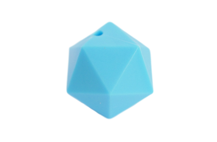 19 mm Icosahedron Silikone Perler 0418 Himmelbl