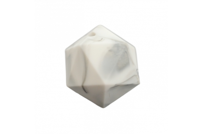 19 mm Icosahedron Silikone Perler 1114 Marble