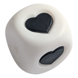 12 x 12 mm Stjerne/Hjerte Silikone Perler