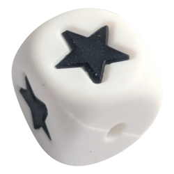 12 x 12 mm Stjerne/Hjerte Silikone Perler