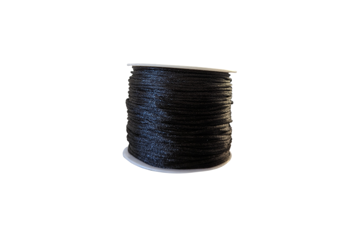 1,5 mm Skinnende Polyestersnor Sort