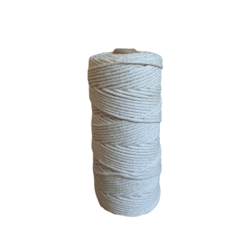 3 mm Macrame Snor  Bomuld 3-Ply Cream