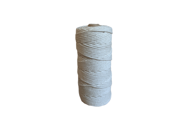 3 mm Macrame Snor  Bomuld 3-Ply Cream