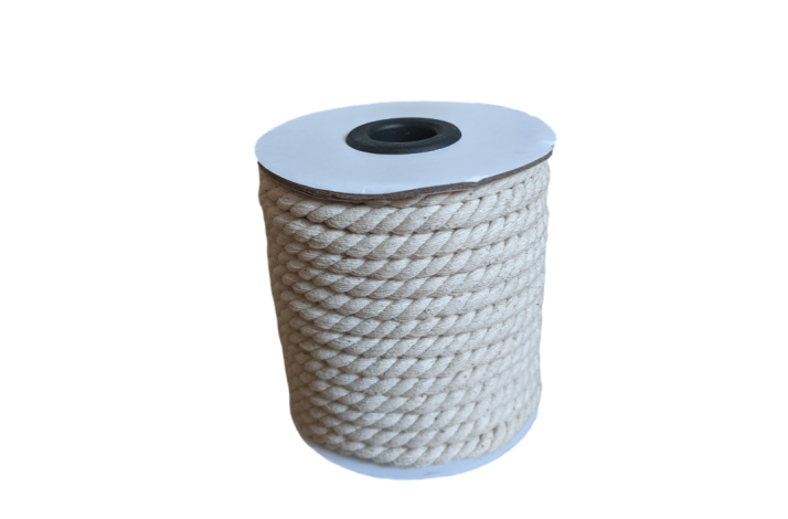 5 mm Macrame Snor  Bomuld 3-Ply Cream