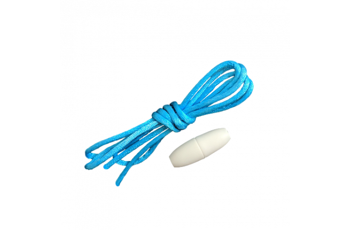 Snor med ls (til Ammehalskde) Himmelbl/Hvid Ls