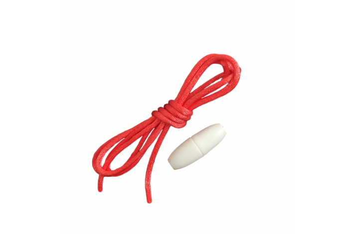 Snor med ls (til Ammehalskde) Rd/Hvid Ls
