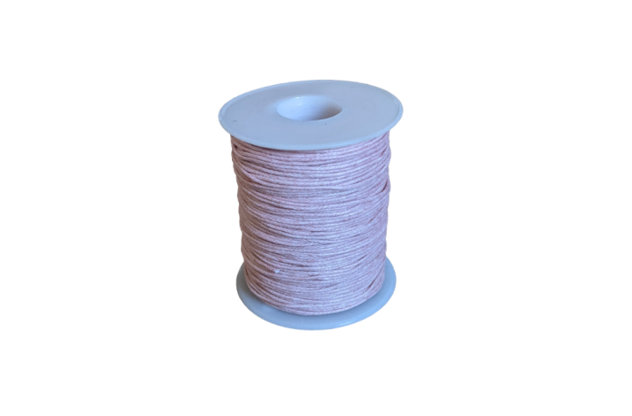 1 mm Vokset Bomuldsnor Rosa