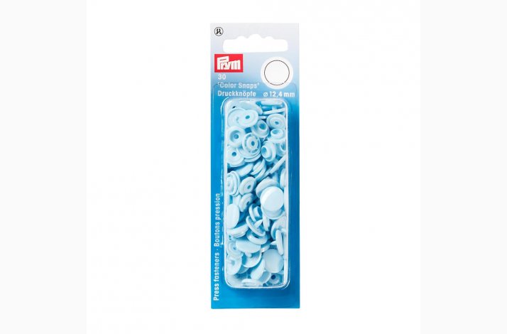 Prym Color Snaps Trykknapper Plast Rund 12,4mm - 30 stk Lysebl