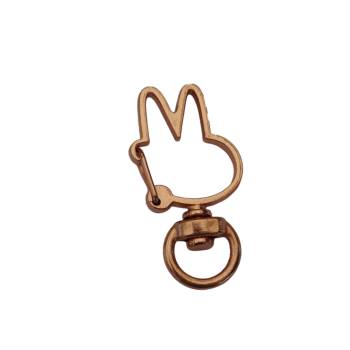 Rosa Guld Kanin Karabinls med drejeled