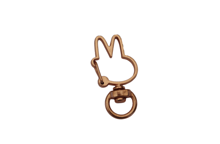 Rosa Guld Kanin Karabinls med drejeled